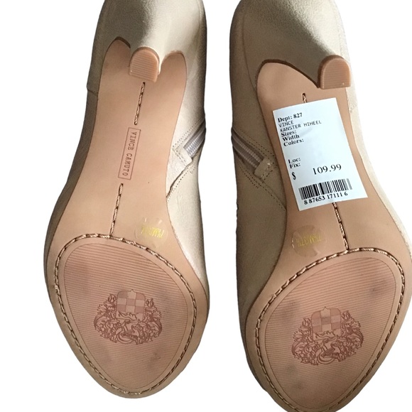 VINCE CAMUTO Kanster High Heel Bootie Open Toe Studs Zip Up 4” Heel SZ 7.5/37.5 - Picture 6 of 6